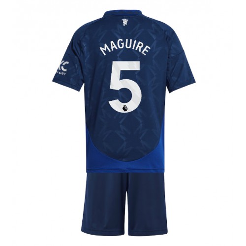 Fotballdrakt Barn Manchester United Harry Maguire #5 Bortedraktsett 2024-25 Kortermet (+ Korte bukser)